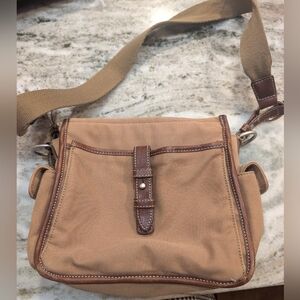 Vintage Fossil Original Premium No.054 Khaki Canvas Satchel